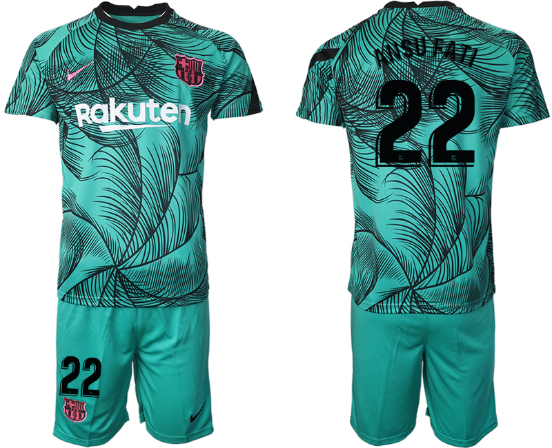 Men 2021 Barcelonagreen training suit #22 soccer jerseys->barcelona jersey->Soccer Club Jersey